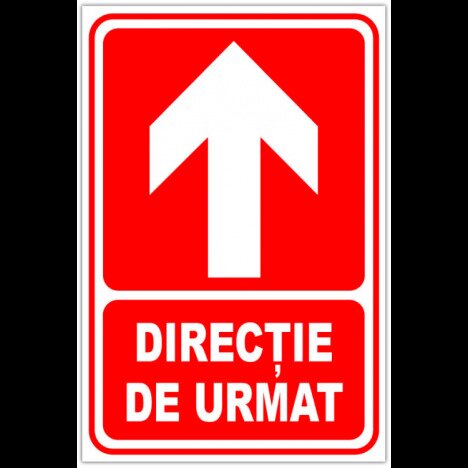 Indicator rosu pentru directie in sus